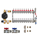 Underfloor Heating Manifold 10 Port + Grundfos Pump - 304 Stainless Steel UFH Kit, A-Rated, Ball Valves | Braxtherm