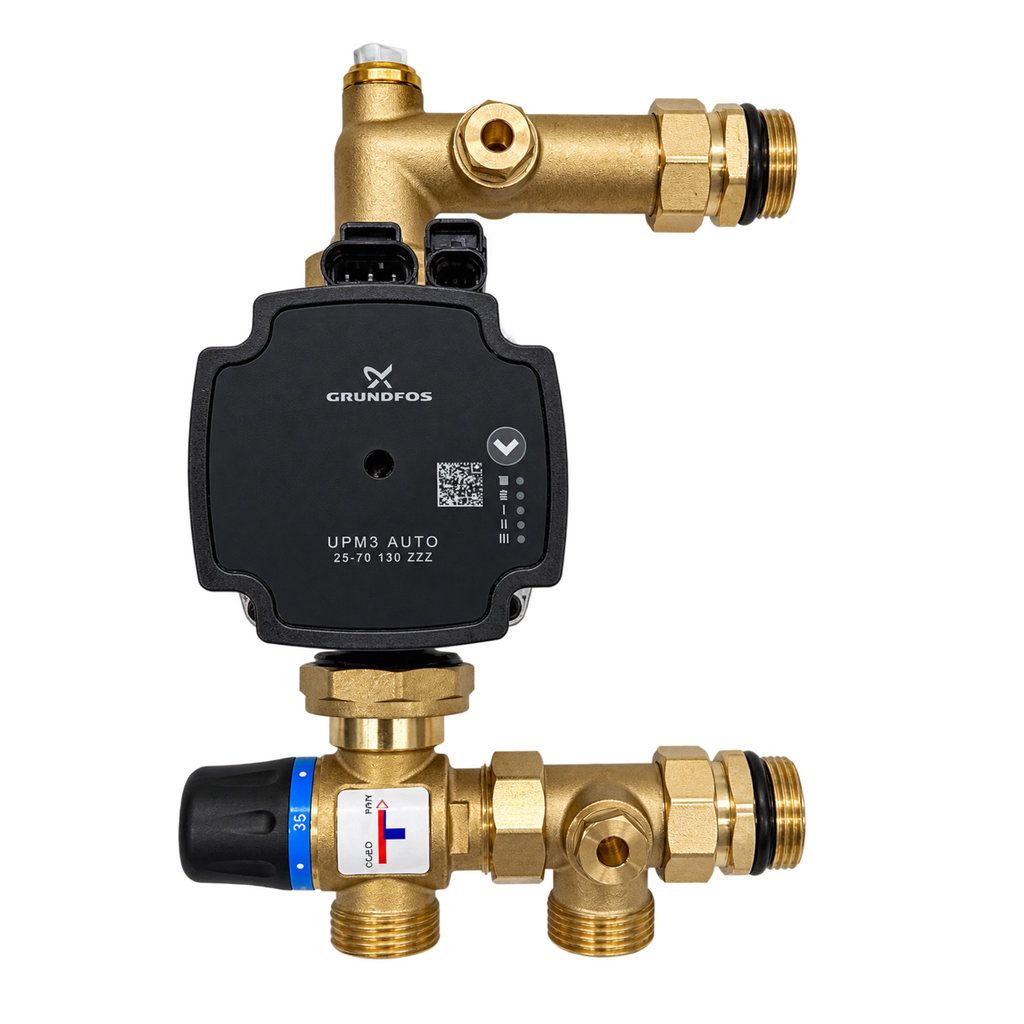 Underfloor Heating Pump & Mixing Valve Set - Grundfos UMP3 Auto, Blending Valve, for UFH Manifolds | Braxtherm