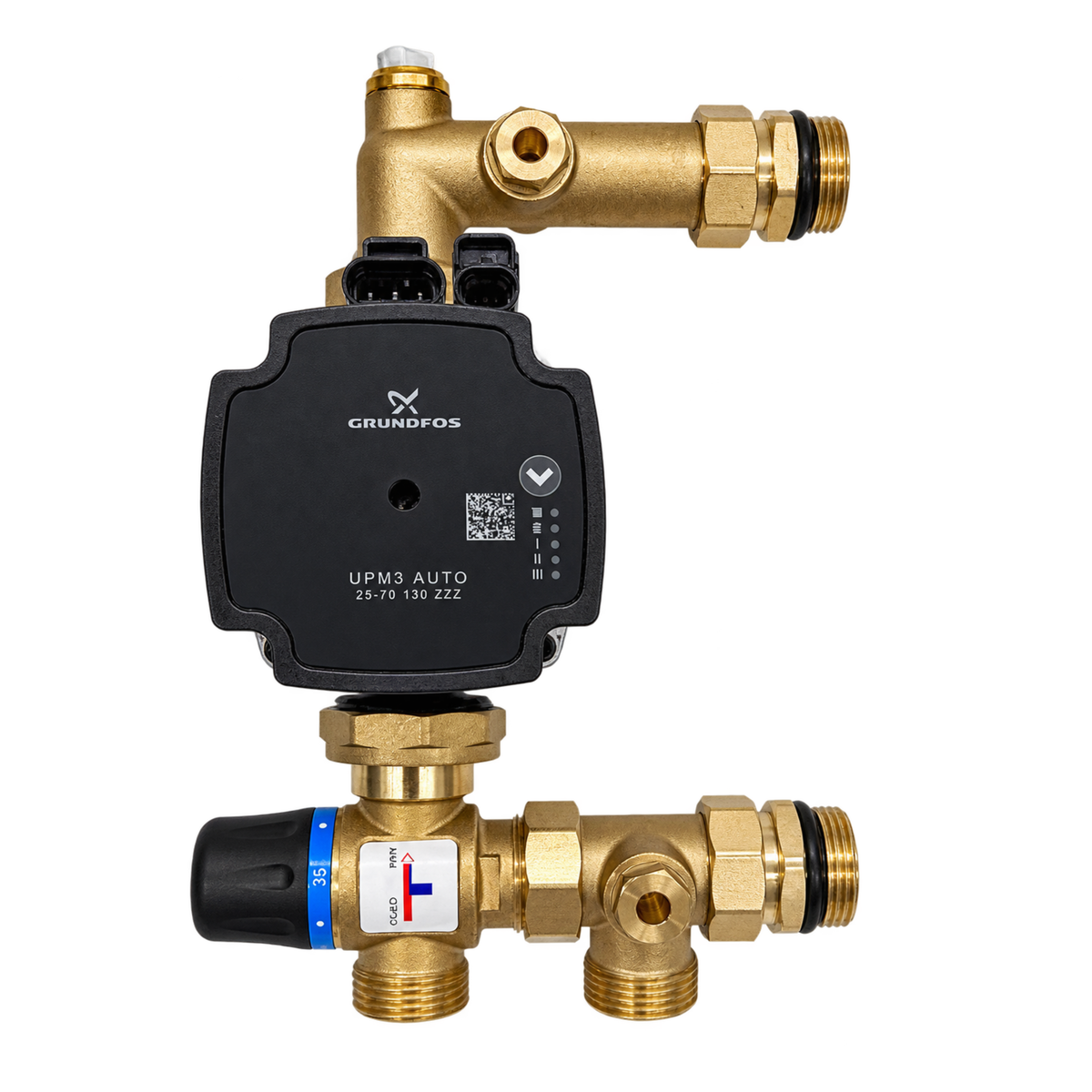 Underfloor Heating Pump & Mixing Valve Set - Grundfos UMP3 Auto, Blending Valve, for UFH Manifolds | Braxtherm