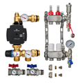 Underfloor Heating Manifold 2 Port + Grundfos Pump - 304 Stainless Steel UFH Kit, A-Rated, Ball Valves | Braxtherm