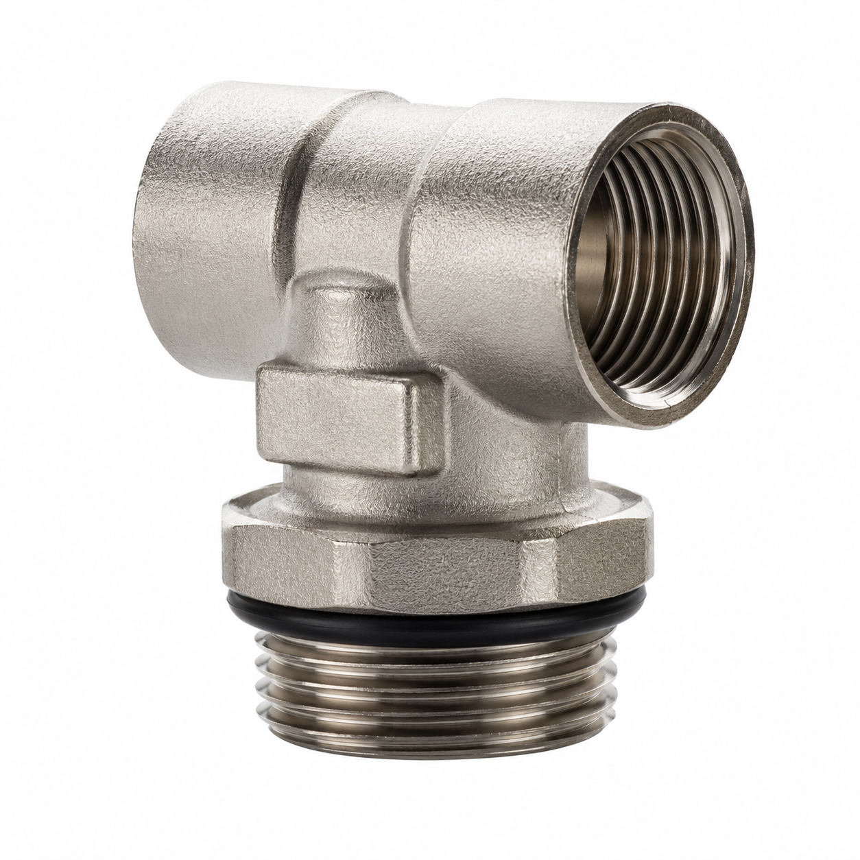 Underfloor Heating Manifold Tee with Locknut - Nickel-Plated Brass, UFH Spare Part & Connector | Braxtherm