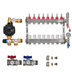 Underfloor Heating Manifold 8 Port + Grundfos Pump - 304 Stainless Steel UFH Kit, A-Rated, Ball Valves | Braxtherm