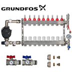 Underfloor Heating Manifold 9 Port + Grundfos Pump - 304 Stainless Steel UFH Kit, A-Rated, Ball Valves | Braxtherm