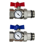 Underfloor Heating Manifold 7 Port 16mm Stainless Steel UFH Kit with Ball Valves, Temperature Gauge & Automatic Air Vent | Braxtherm
