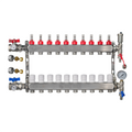10 Port UFH Underfloor Heating Manifold Complete Set 16mm Eurocone, Ball Valves