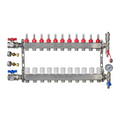 11 Port UFH Underfloor Heating Manifold Complete Set 16mm Eurocone, Ball Valves